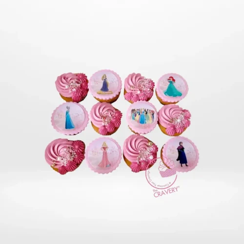 Princess Cupcakes by The Cravery, handcrafted cupcakes with fairytale and crown decorations, freshly baked in Birmingham.