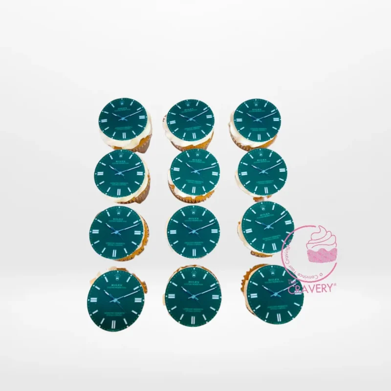 Rolex Cupcakes, The Cravery Sutton Coldfield Rolex Cupcakes by The Cravery, luxury-themed handcrafted cupcakes baked fresh in Sutton Coldfield.
