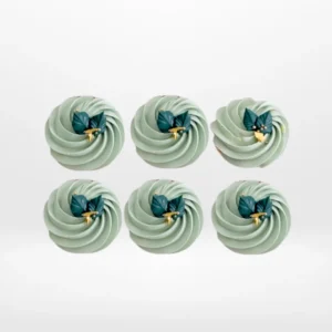 Sage Green and Gold Cupcakes by The Cravery, handcrafted luxury cupcakes with sage buttercream and gold accents, baked in Sutton Coldfield.