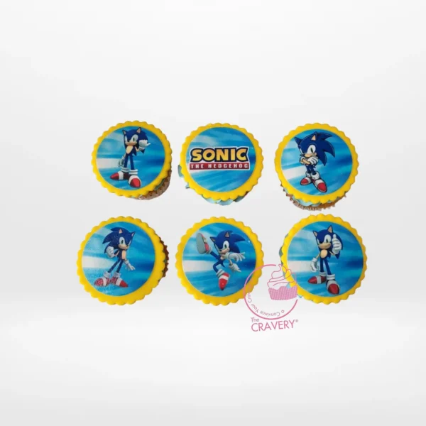 Sonic Cupcakes by The Cravery, blue Sonic the Hedgehog-themed cupcakes handcrafted in Birmingham.