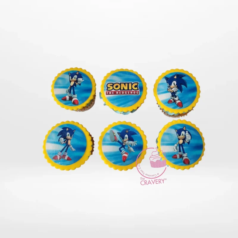 Sonic Cupcakes, The Cravery Birmingham Sonic Cupcakes by The Cravery, blue Sonic the Hedgehog-themed cupcakes handcrafted in Birmingham.