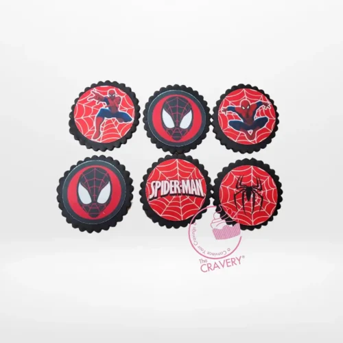 Spiderman Cupcakes by The Cravery, handcrafted cupcakes with edible Spiderman prints, freshly baked in Birmingham.