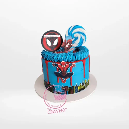 Spiderman Man Cake by The Cravery – handcrafted superhero cake from our cake shop in Handsworth.