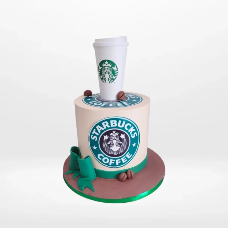Starbucks Cake Birmingham Coffee shop Starbucks Cake style cake with clean design and smooth buttercream finish handcrafted in Birmingham.
