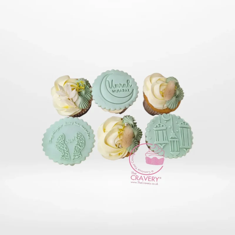 Umrah Cupcakes, The Cravery Birmingham Umrah Cupcakes by The Cravery, elegant Islamic-themed cupcakes baked fresh in Birmingham.