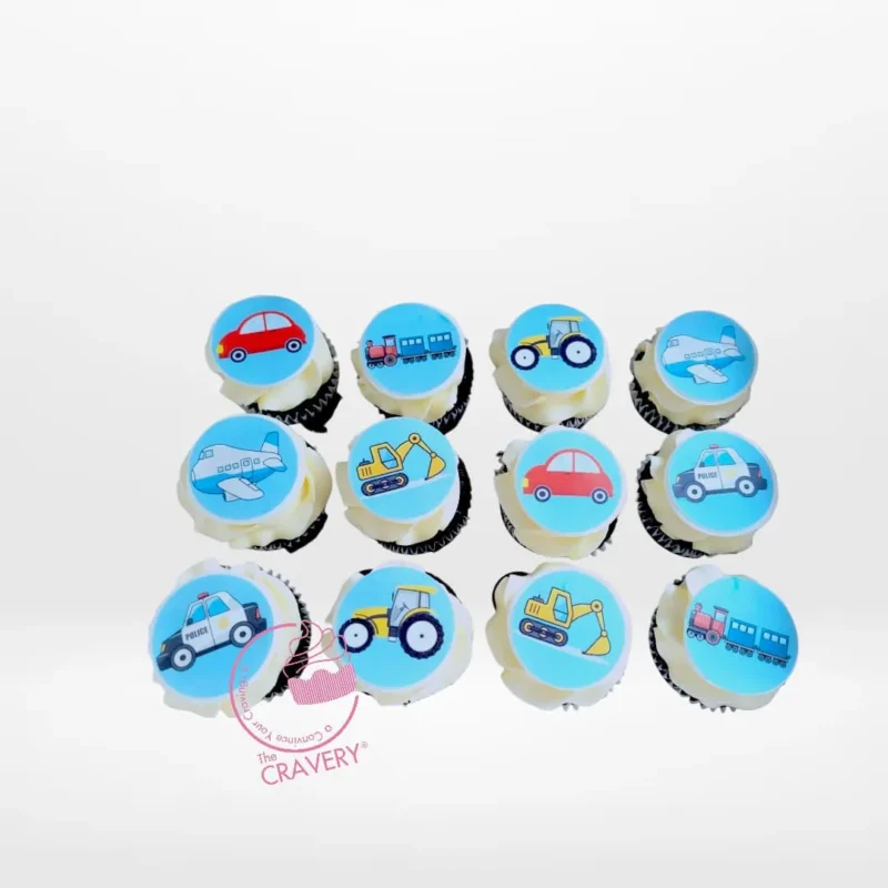 Auto Cupcakes, The Cravery Birmingham Auto Cupcakes by The Cravery, handcrafted cupcakes with edible car-themed toppers, freshly baked in Birmingham.
