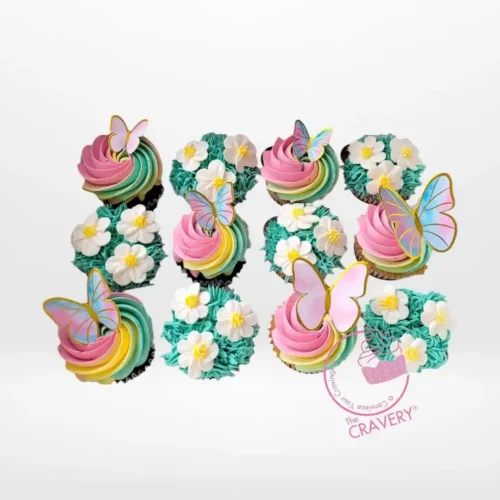 Fairy Butterfly Cakes by The Cravery, handcrafted cupcakes with butterfly decorations, freshly baked in Birmingham.