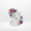 Wedding Cake 50th Anniversary by The Cravery, elegant handcrafted golden anniversary cake available for wedding cakes in Birmingham.