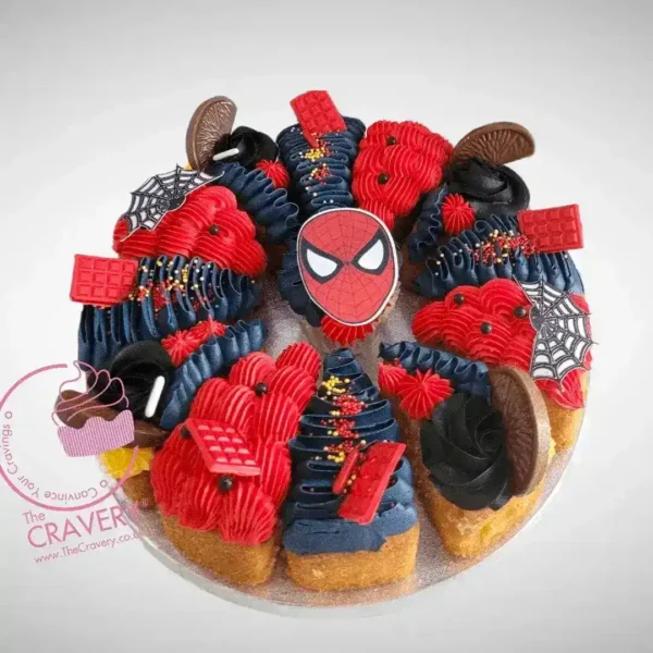 Cake Pizzas with Spiderman by The Cravery, creative pizza cakes from cake shop Birmingham.