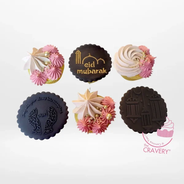 Cupcake Eid Mubarak by The Cravery, handcrafted Birmingham cupcakes for Eid celebrations.