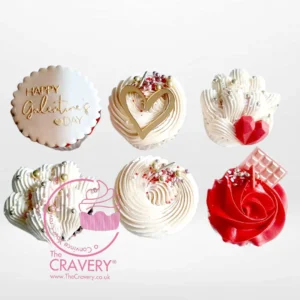 Galentine Cupcakes, The Cravery Solihull Galentine Cupcakes by The Cravery, pink and heart-themed cupcakes in Solihull.