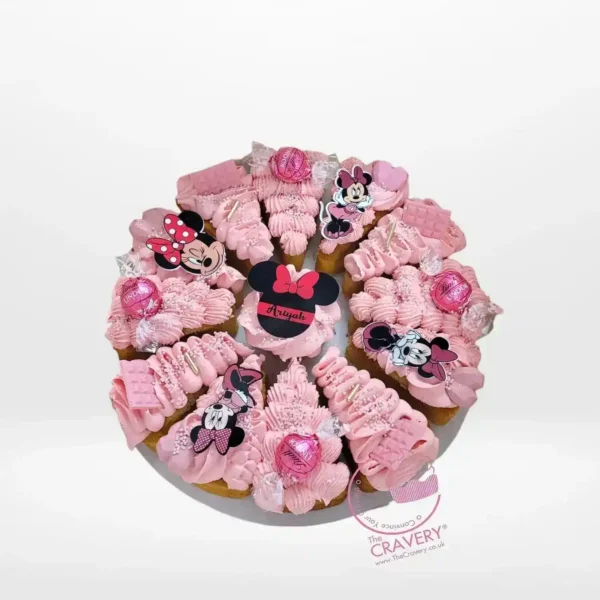 Minnie Mouse Pizza Cake by The Cravery, creative pizza-style Minnie Mouse cake from cake shop Birmingham.