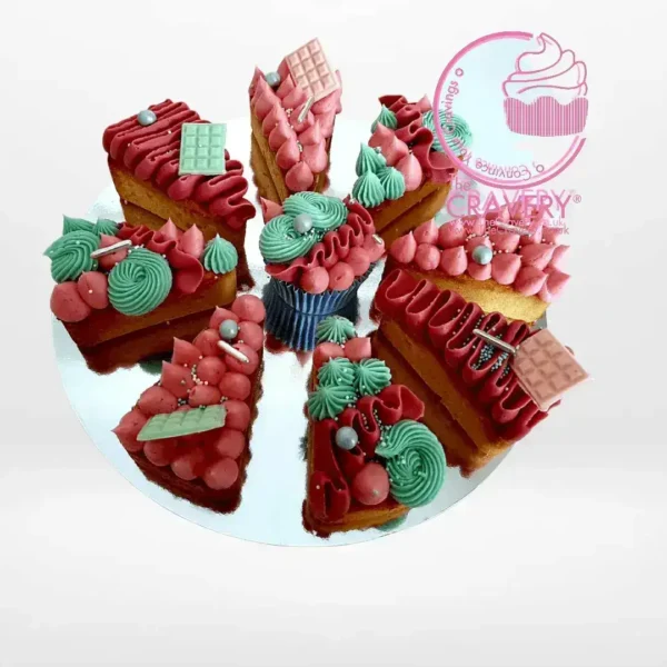 Pizza Cake in Raspberry by The Cravery – creative pizza birthday cake from birthday cakes Birmingham.