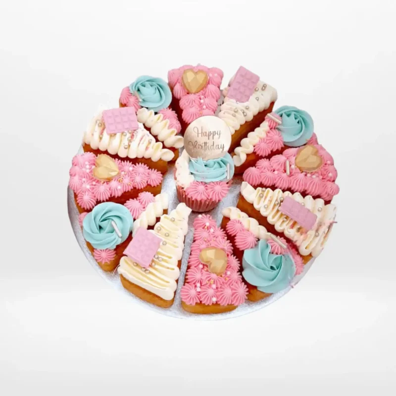 Pizza Cake in Baby Pink, The Cravery Birmingham Pizza Cake in Baby Pink by The Cravery, elegant cake pizza cake from cake shop Birmingham.