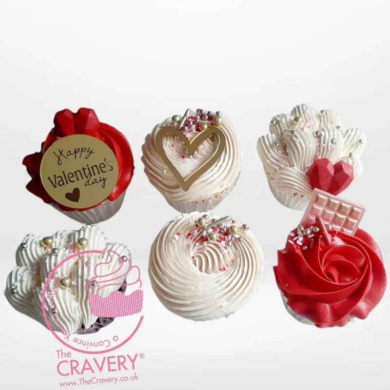 Valentine Cupcake, The Cravery Birmingham Valentine Cupcake by The Cravery, handcrafted romantic cupcakes in Birmingham.