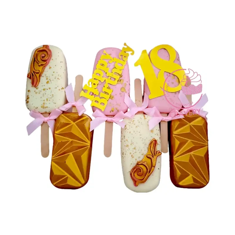18th Birthday Mini Cakesicles by The Cravery 18th Birthday Mini Cakesicles handcrafted in Birmingham