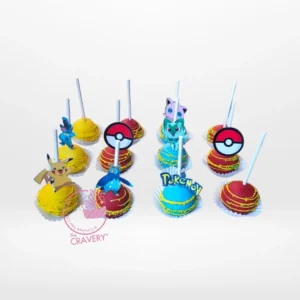 Pokemon Cakepops, Cake Shop Shirley Pokemon themed cakepops featuring Pikachu, Poké Balls, and colourful character designs from a cake shop in Shirley.