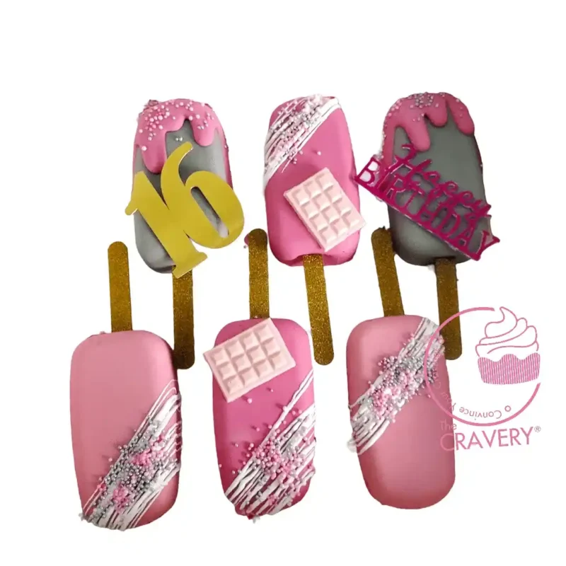 Sweet Sixteen Cakesicles by The Cravery Sweet Sixteen Cakesicles handcrafted in Birmingham