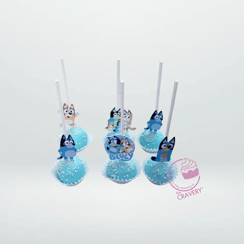 Bluey Cake Pop, Cake Pops from Best Bakery Birmingham Bluey themed cake pop handcrafted by the best bakery in Birmingham.