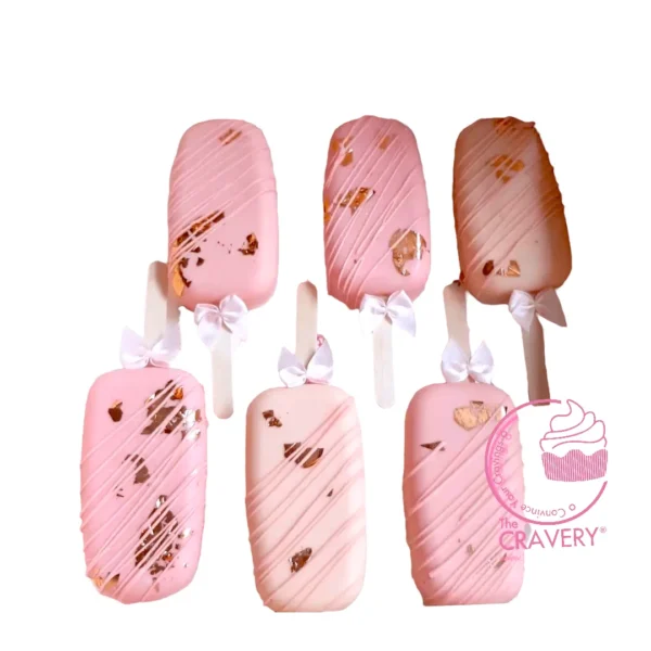 Pink Cakesicle handcrafted at a Birmingham cake shop