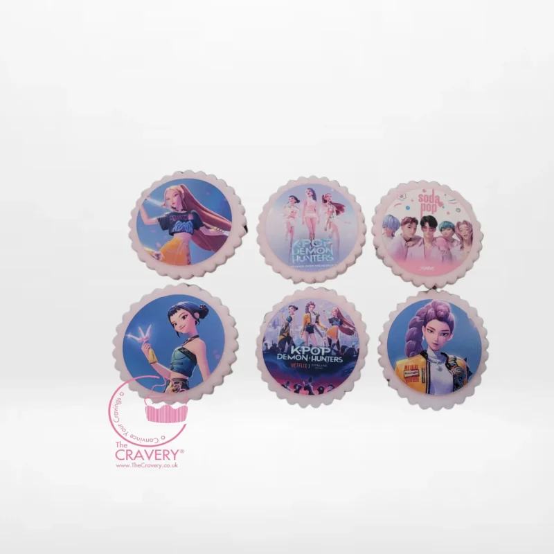 K-Pop Cupcake, Birmingham Cupcakes K-Pop cupcake with edible printed topper and colourful buttercream, handcrafted for Birmingham cupcakes customers.