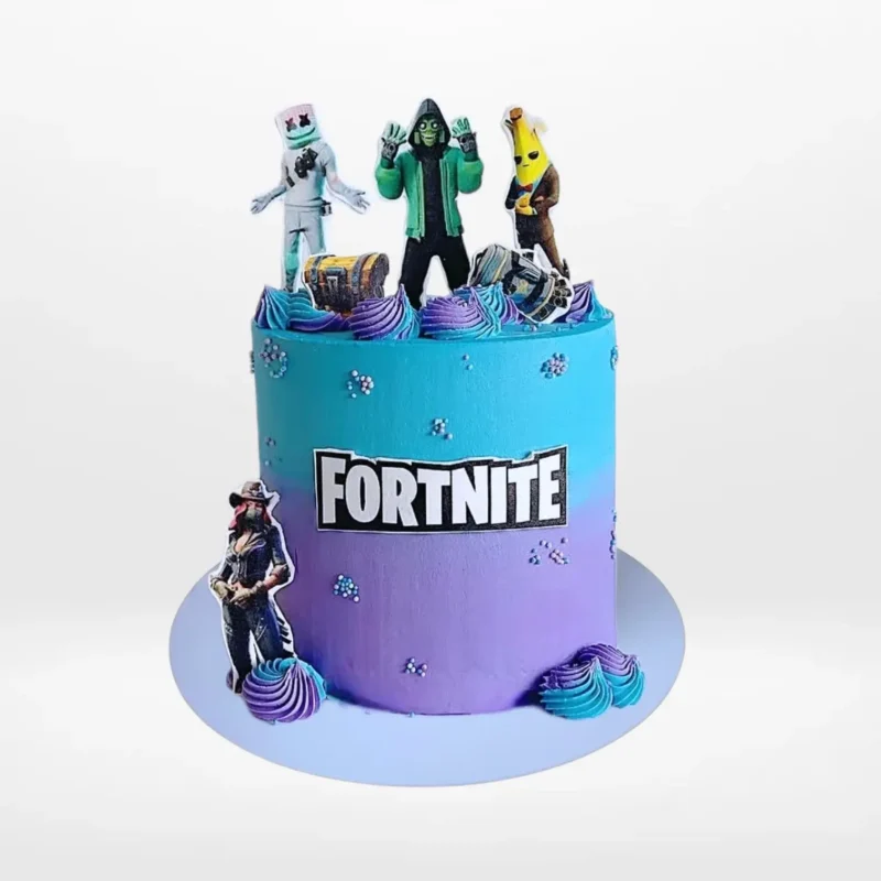 Fortnite Cake Idea Birmingham Fortnite themed cake with bold gaming design and vibrant decoration handcrafted in Birmingham.