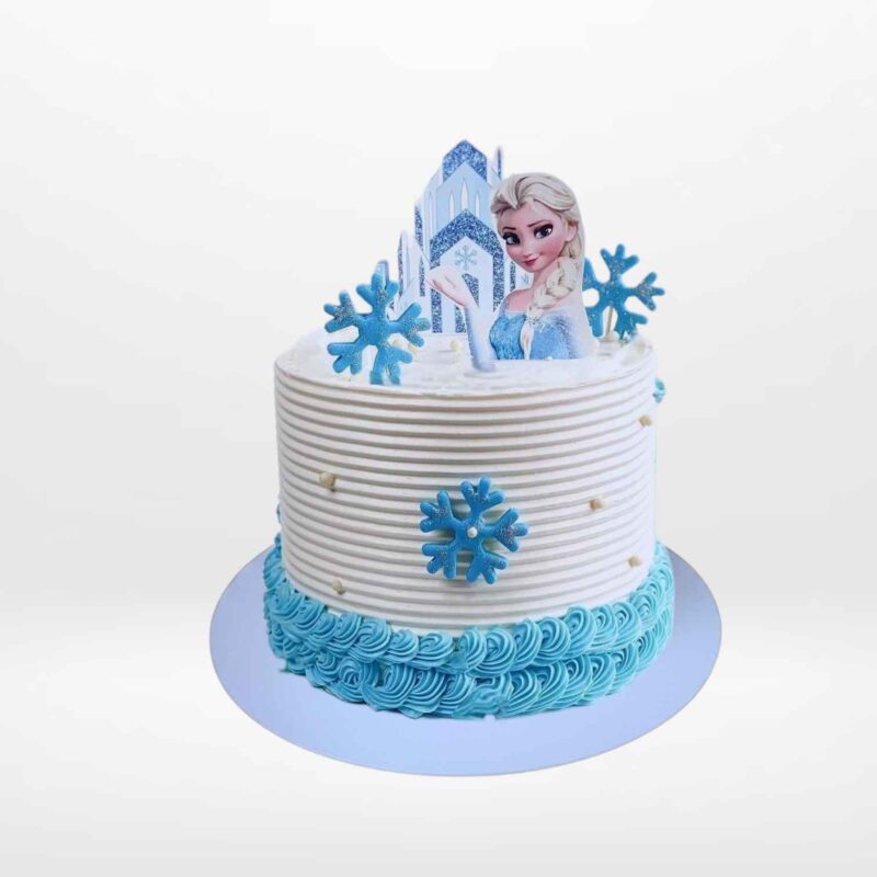 Frozen Cake Idea Birmingham Frozen themed cake with icy blue tones and smooth buttercream finish handcrafted in Birmingham.
