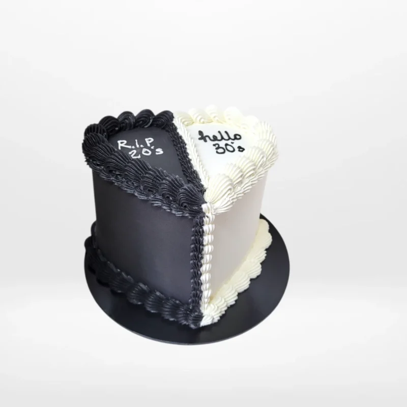 Half and Half Cake Birmingham Half and half cake with split design and smooth buttercream finish handcrafted in Birmingham.