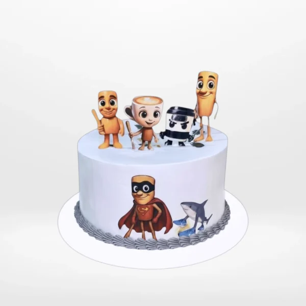 Italian Brainrot cappuccino cake with character design and bold styling made in Birmingham.