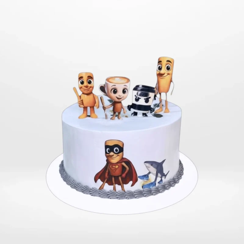 Italian Brainrot cappuccino cake with character design and bold styling made in Birmingham.