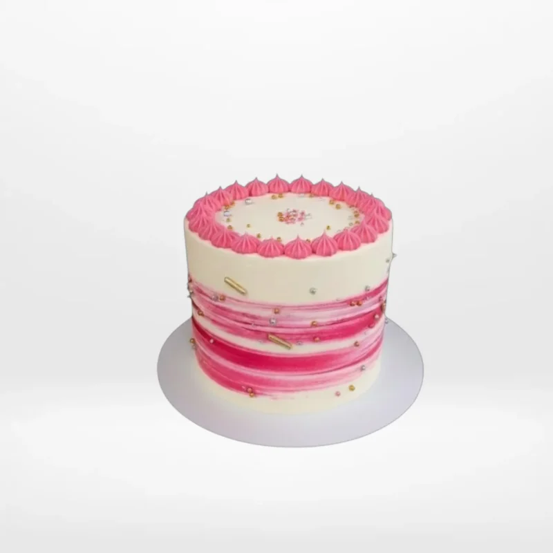 Custom celebration cake with smooth buttercream finish made in Birmingham.