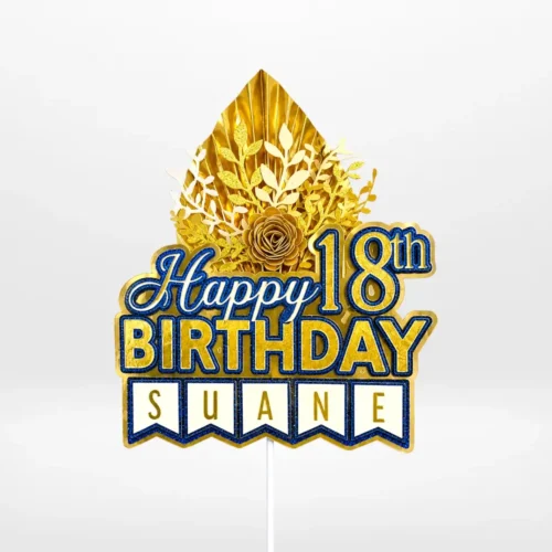 18th Birthday Cake Topper Cake Shop Walsall Premium personalised 18th birthday cake topper with layered 3D design from Cake Shop Walsall.