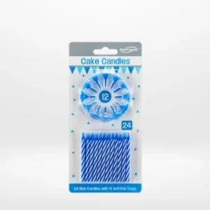 Blue birthday candles for celebration cakes from Cake Shop Solihull.