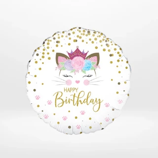 Cat balloon with adorable animal-themed design from Cake Shop Dudley.