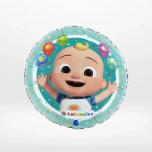 Cocomelon balloon with colourful character-themed design prepared for celebrations in Solihull.