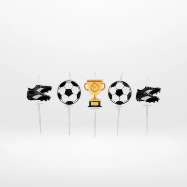 Football candles for football-themed birthday cakes in Birmingham.