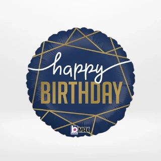 Happy birthday balloon for him with stylish celebratory design prepared in Birmingham.