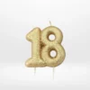 7 cm gold glitter 18th birthday candle from Cake Shop Walsall.