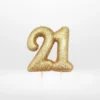 7 cm gold glitter 21st birthday candle from Cake Shop Birmingham.