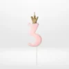 Pink number 3 candle for third birthday cakes from Cake Shop Dudley.