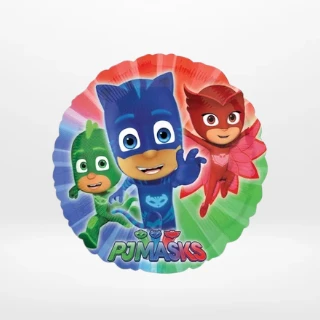PJ Mask balloon with colourful superhero-themed design prepared in Birmingham.