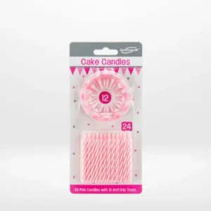 Pink birthday candles for celebration cakes from Cake Shop Birmingham.