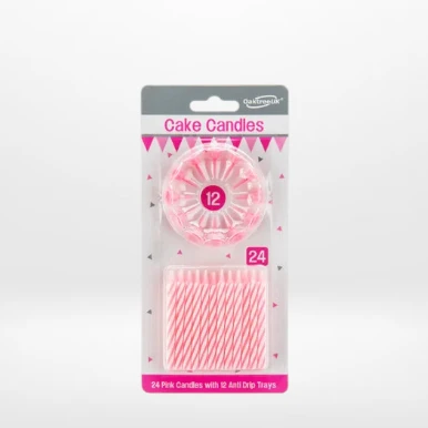 Pink birthday candles for celebration cakes from Cake Shop Birmingham.