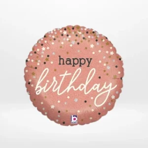 Rose gold balloon with elegant metallic finish prepared in Birmingham.