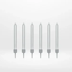 Short silver candles for celebration cakes from Cake Shop Walsall.