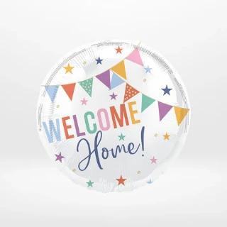 Welcome home balloon with cheerful celebratory styling prepared in Birmingham.