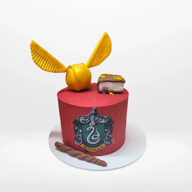 Slytherin Cake with Harry Potter inspired decorations from Cake Shop Birmingham